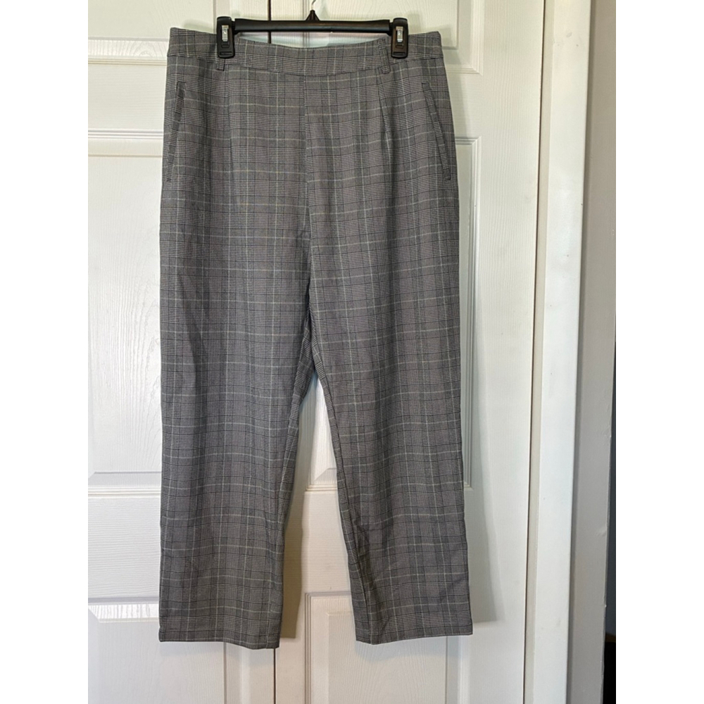 Women's HALARA Gray Black Plaid Trousers Plus XL